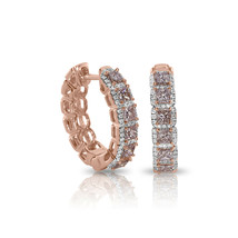 Real Fine 2.10ct Fancy Pink Diamonds Earrings 18K All Natural 10 Grams Rose Gold - £5,242.91 GBP