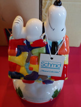Vintage Schmid P EAN Uts Snoopy Music Box w/ Tag &quot;A Christmas Wish&quot; 1981 Musical - £30.57 GBP