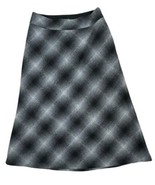 Eddie Bauer Wool A-Line Plaid Midi Skirt Size 4 Petite Gray Black Vintag... - £17.83 GBP