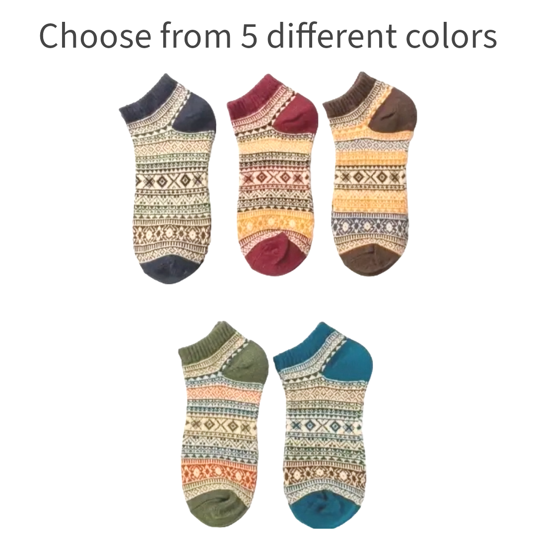 Warm Woolen Block Knitting Ankle Socks (Adult Medium) - $3.10