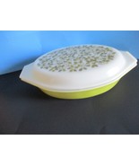 Vintage PYREX 1960s Divided Ovenware Casserole + Lid Baking Dish 1 1/2 Quart Grn - $16.78