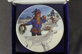 NOS Boxed FINLAND China ARABIA Toivo Utriainen Lapland Mini Plate Reinde... - $20.75