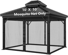 Mosquito Net For Outdoor Gazebo Canopy 4-Panel Canopy Screen Wall With, ... - £42.91 GBP