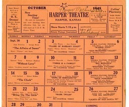 Harper Theatre Movie Poster 1945 Kansas John Wayne Judy Garland Tracy He... - £21.65 GBP
