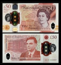 £ 50 BRITISH POUNDS Bank Of ENGLAND Polymer BANKNOTES, Q.E.II - £78.83 GBP