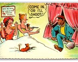 Comic Risque Women In Bed Hold Up The Robber UNP Continental Postcard O21 - $4.90