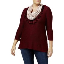 STYLE &amp; CO Plus Size 3/4 Sleeve Sweater with Detachable Scarf NWT 1X - £7.55 GBP