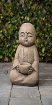 Sitting Lucky Japanese Jizo with Bowl--Garden Statue, Home Decor, Resin ... - $108.89