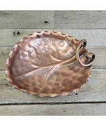 Vintage Gregorian Authentic Hand Made Solid Copper Leaf Tray w/Twisted H... - $26.02 CAD