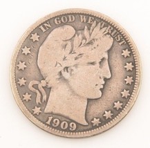 1909 US Barber Demi Dollar Pièce Argent (Fin) Philadelphia 50c 1/2$ KM-116 - $60.60