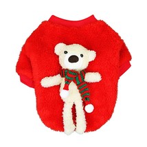 Christmas Dog Clothes Elk Print Pet Jacket Coat For Dog Cat Holiday Costume Warm - £49.47 GBP
