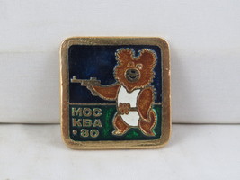 Vintage Summer Olympics Pin - Moscow 1980 Misha Shooting - Stamped Pin - £11.88 GBP