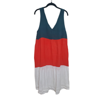 Pj Salvage Large Tiered Sleeveless V-Neck Color Block Gauze Chemise  - £30.05 GBP