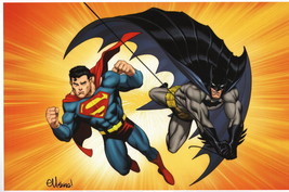 Ed McGuinness SIGNED JLA DC vs Comic Art Print ~ Batman &amp; Superman - £27.24 GBP