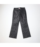 Vtg 90s Streetwear Womens 10 Snakeskin Print Leather Wide Leg Pants Blac... - $1,840.81 MXN