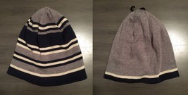 NWOT Levi&#39;s Reversible Dark Blue, Gray &amp; Cream Beanie Hat One Size Fits Most - £13.64 GBP