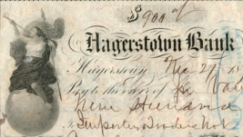 1875 Hagerstown Bank Check $900.00 - $443.90 MXN
