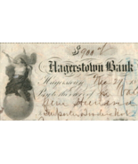 1875 Hagerstown Bank Check $900.00 - $445.19 MXN