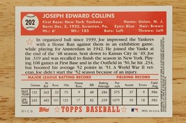 2002 Joe Collins Topps 1952 World Series Reprint Gold #202 Yankees Baseball Card - £1.57 GBP