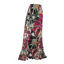 Sahalie Womens Small Maxi Skirt Stretch Artistic Abstract Colorful Boho ... - $21.17