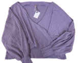 FREE PEOPLE Damen Basic Pullover Langarm Minimalistisch Stilvoll Lila Gr... - £38.60 GBP