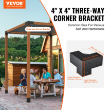 4&quot;x4&quot; Pergola Bracket Kit 4pcs 3-Way Heavy Duty Corner Bracket for Gazebos/Patio - $96.99