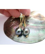 Gorgeous Rare AA+ Rikitea Gambier Islands Cultured Black Peacock Pearl E... - $5,494.20 MXN