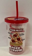 &quot;THIS IS MY FOOD PYRAMID&quot; PIZZA 10 OZ KIDS TUMBLER CUP W/ STRAW BPA FREE... - £7.24 GBP