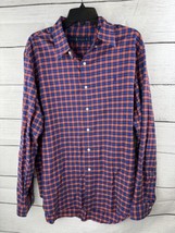 Ralph Lauren Oxford Shirt Orange Blue Plaid Long Sleeve Collared X-Large - £14.93 GBP