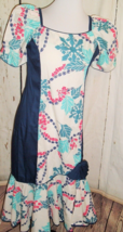 Vintage Dress Made in Hawaii S NOS Long Maxi Tiki Pin Up VLV Fit &amp; Flare... - £36.99 GBP