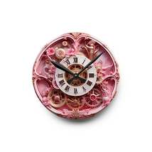 Pink Steampunk Cyberpunk, Acrylic Wall Clock - $41.50+