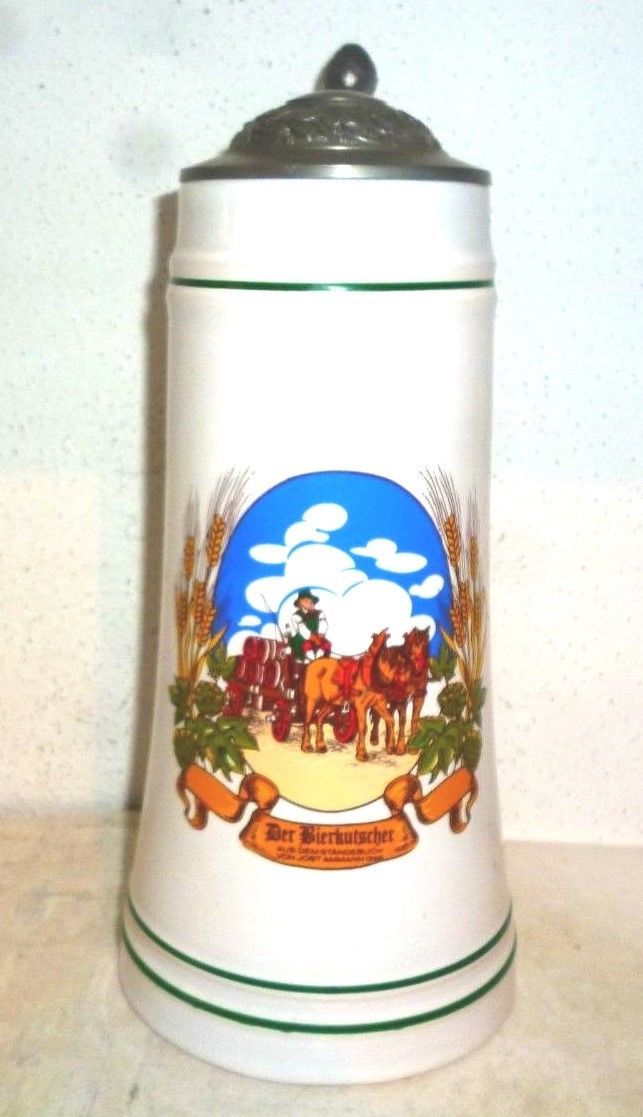 Bierkutscher lidded German Beer Stein - $12.95