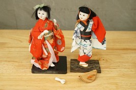 Vintage Asian Art Estate Ethnic Kimono Costume Dolls Kobe &amp; Nagoya Japan - £42.78 GBP