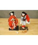 Vintage Asian Art Estate Ethnic Kimono Costume Dolls Kobe &amp; Nagoya Japan - £42.54 GBP