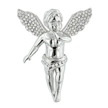 1.05Ct Created Simulated Diamond Small Baby Angel Pendant 14k White Gold Over - £219.69 GBP