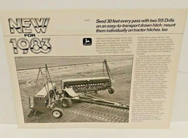 John Deere Farm Equipment Brochure 1983 515 Drills Spec Sheet - £11.18 GBP