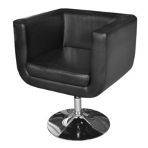 Armchair with Chrome Base Black Faux Leather - $4,864.94 MXN