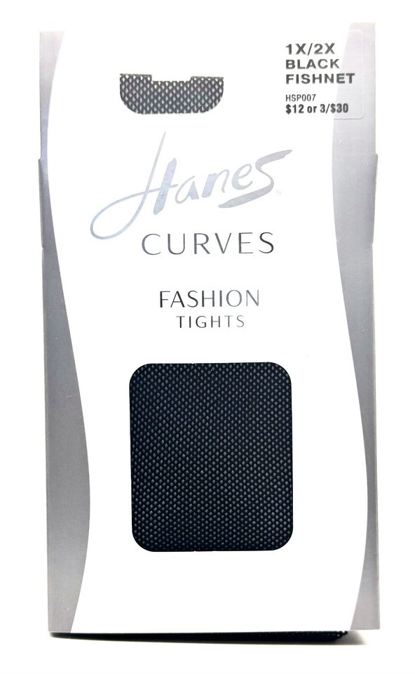 Hanes Curves Fishnet Womens Fashion Tights, Size 1X/2X, BLACK FISHNET - (HSP007) Item image 4