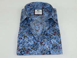 Men's Shirt By CASILA Turkey Cotton Blend Long Sleeves 501660-04 Blue Floral image 3