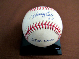 Bobby Cox 2500 Wins Atlanta Braves Hof Signed Auto 2500 Win Game Baseball Jsa - £315.60 GBP