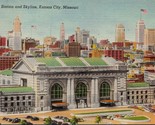 Union Station and Skyline Kansas City MO Postcard PC572 - $4.99