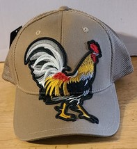 Rooster Chicken Bird Farm Snapback Mesh Back Baseball Cap Hat ( Khaki ) - £11.78 GBP