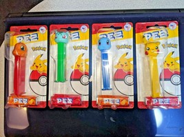 Complete set 4 Pokemon PEZ dispensers: Pikachu, Squirtle, Charmander Bulbosaur - £13.50 GBP