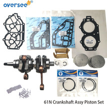 61N-11400 Crankshaft Assy Piston Set &amp;Gasket For Yamaha Outboard 2T 25 3... - £251.39 GBP