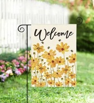 Brighten &amp; Welcome: Vibrant 12x18 Inch Double ~ Garden Flag ~ 12&quot; x 18&quot; ... - £7.55 GBP