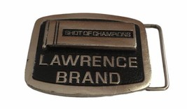 Vintage Lawrence Brand Shot Of Champions Solid Brass Belt Buckle Silver Tone - £11.58 GBP