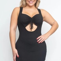 Black Plus Size Open Front, Midi Dress - £20.29 GBP