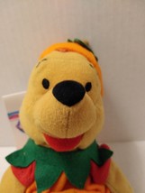 The Disney Store&#39;s Winnie the Pooh bean bag plush in orange Pumpkin costume for  - £12.82 GBP