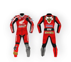Customised Honda Motorcycle Racing Leather Suit Riding Motorbike Biker Suits One - £238.14 GBP