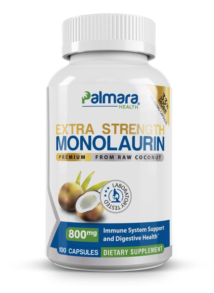 Extra Strength Monolaurin 1,600mg per Serving, 800mg per Capsule